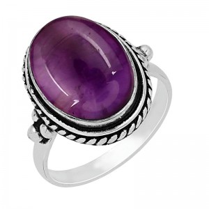 Hongde Mystic Amethyst Sterling Ring 925 Sterling Silver Plated Ručně vyráběné Statement Prsteny pro ženy Prsten z jihozápadních Čech Bižuterie